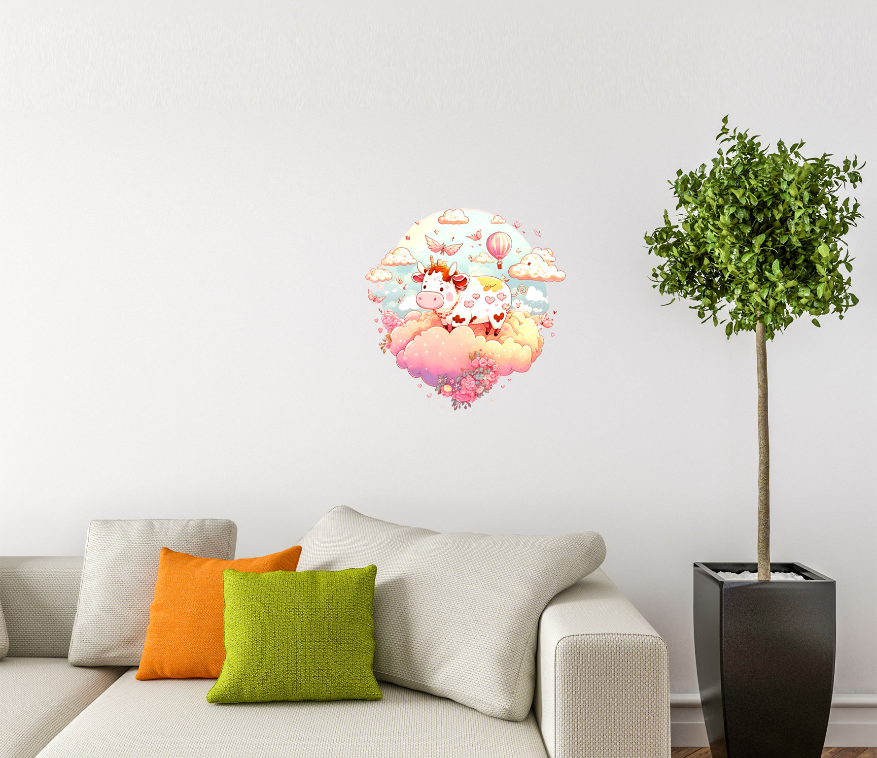 Cute Cow Colourful Vinyl Sticker Decals N463 - Picture 2 of 8